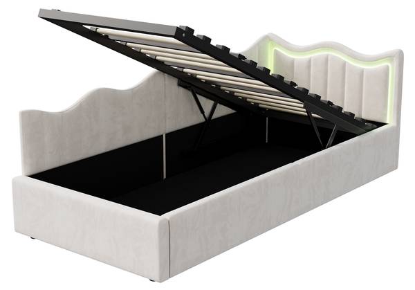 Kinderbett TEROUI9 Beige - Metall - Massivholz - 97 x 75 x 213 cm
