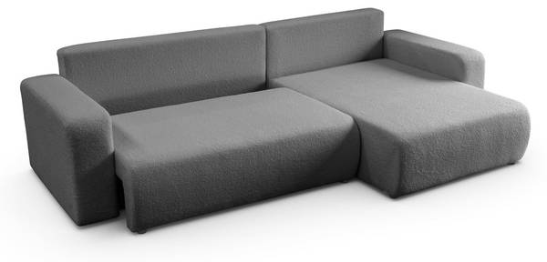 Ecksofa VESPO XL mit Schlaffunktion Grau - Polyester - 267 x 83 x 143 cm