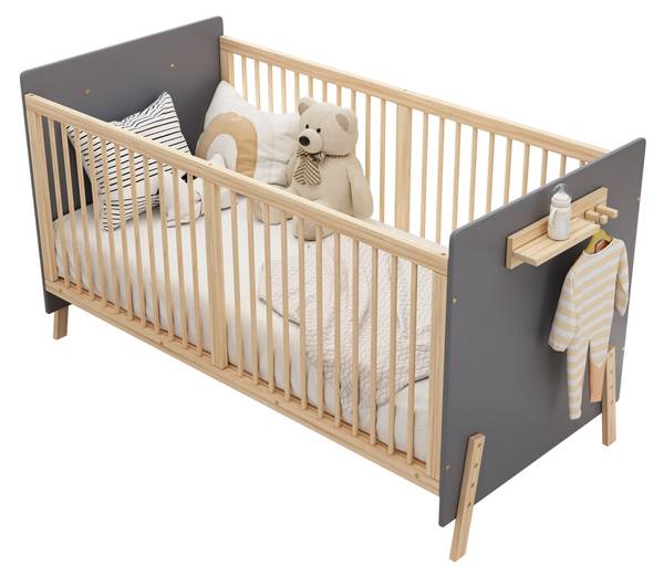 Babybett SafeWoody Blau - Massivholz - 70 x 86 x 140 cm