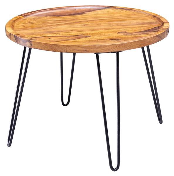 Couchtisch HVAR mit Tablettrand Braun - Sheesham - 60 x 45 x 60 cm