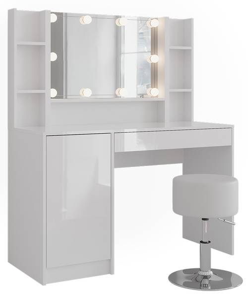 Schminktisch Sherry 57615 2er set Weiß - Holzwerkstoff - 120 x 76 x 51 cm