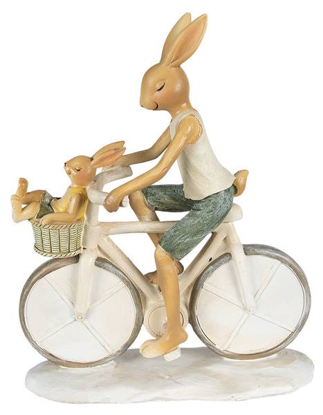 Figur Kaninchen DekoEaster-Simon Weiß - Kunststoff - 7 x 22 x 18 cm