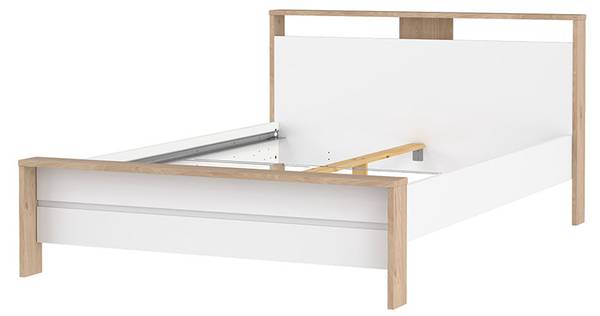 Bett Next Weiß - Holz teilmassiv - 151 x 93 x 225 cm