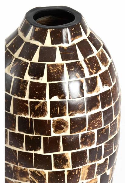 Vase Tudela Braun - Bambus - Holzwerkstoff - 17 x 40 x 17 cm