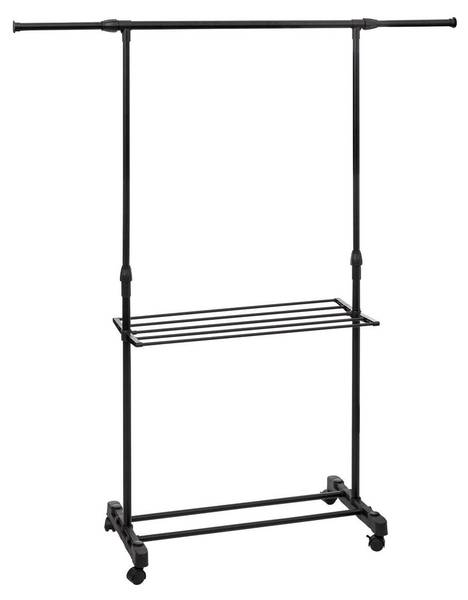 Kleiderständer mit Wäscheständer BASIC Schwarz - Metall - 41 x 160 x 145 cm