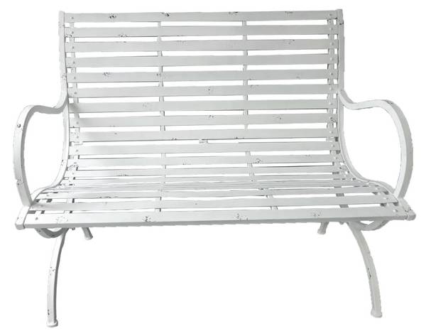 Gartenbank RIKKE Weiß - Metall - 67 x 92 x 104 cm