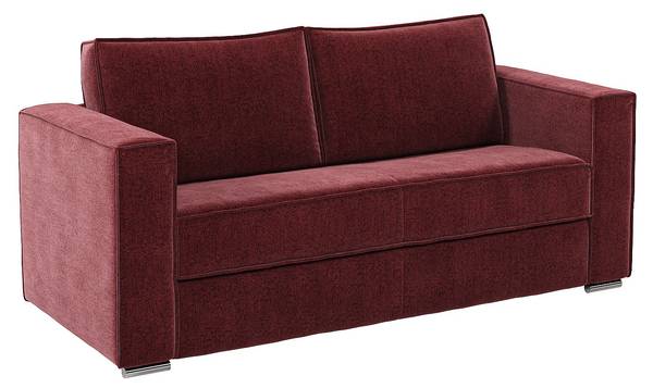 Schlafsofa LORETO Rot - Textil - 215 x 90 x 223 cm