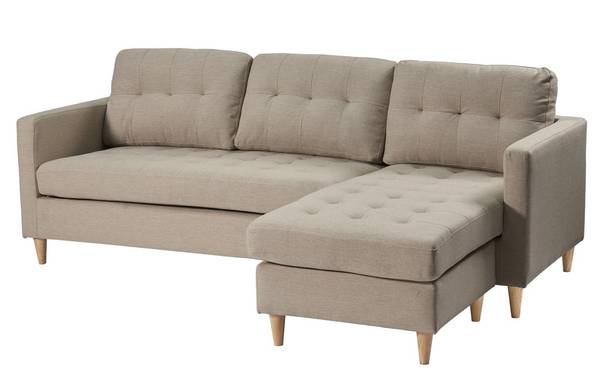 Chaiselongsofa Marino Braun - Textil - 219 x 82 x 151 cm