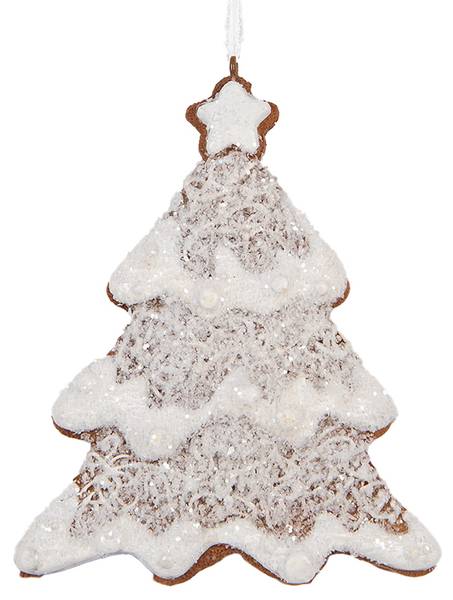 Kersthanger Kerstboom CH665343 wit - kunststof - 1 x 10 x 9 cm