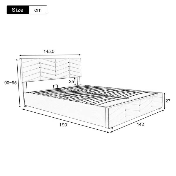 Einzelbett K-1228 Grau