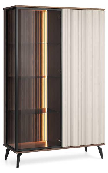 Vitrine VICI Beige - Holzwerkstoff - 103 x 162 x 39 cm