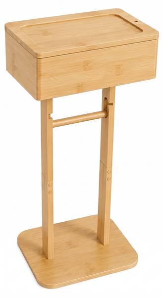 Toilettenpapierhalter mit Fach & Ablage Braun - Bambus - 25 x 65 x 20 cm