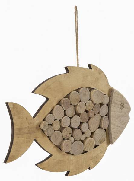 Wanddekoration Nature Braun - Massivholz - 2 x 29 x 43 cm