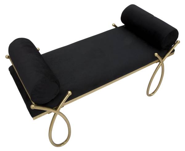 Sitzbank Ribbon Schwarz - Textil - 113 x 53 x 49 cm
