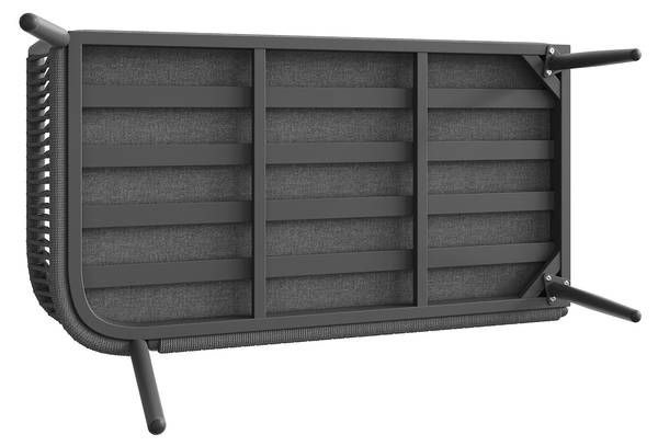 Set lounge jardin Gaia II (6-él.) Gris - Verre - Métal - Matière plastique - Textile - 176 x 75 x 176 cm