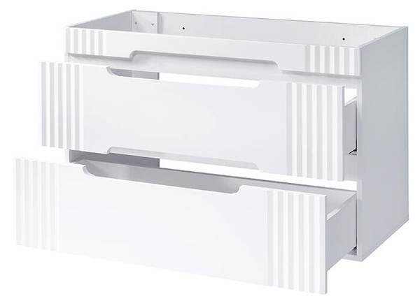 Armoire sous lavabos FIJI CUW100 2D Blanc - Mélamine - 100 x 62 x 46 cm