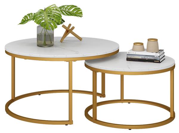 Couchtisch-Set Montreal 41523 Gold - Reinweiß