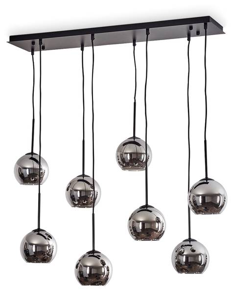 Deckenleuchte Cesaro Grau - Silber - Aluminium - Klarglas - 80 x 138 x 90 cm