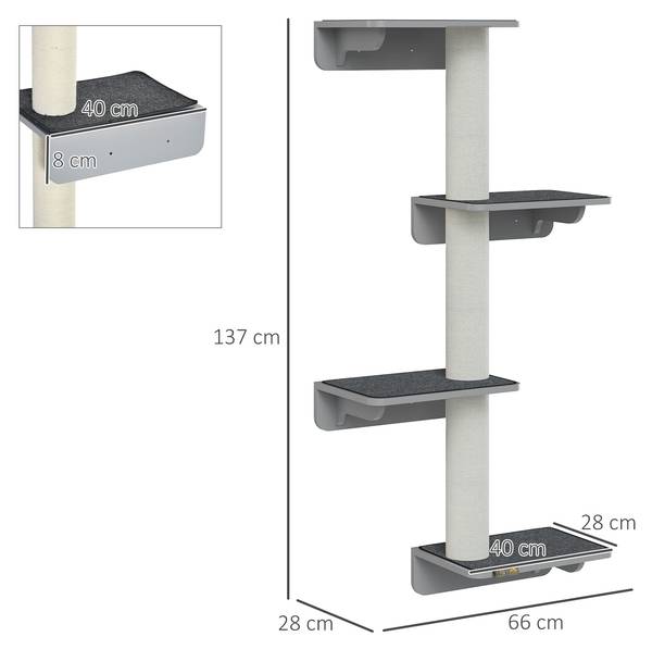 Katzenkratzbaum D30-515V01LG Holzwerkstoff - 28 x 137 x 66 cm