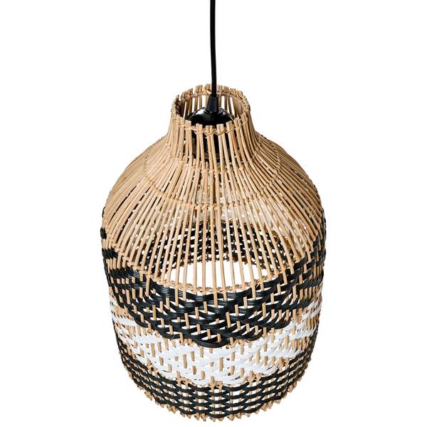 Pendelleuchten TURABO Schwarz - Blau - Weiß - Rattan - 29 x 155 x 29 cm
