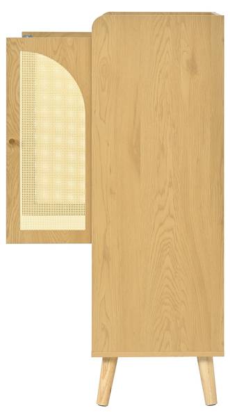 Sideboard RattanWoody Ⅳ Braun - Holzwerkstoff - 40 x 121 x 60 cm
