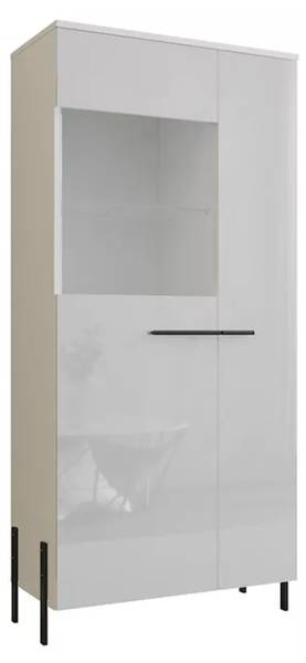 Vitrine VIGO Schwarz - Weiß - Holzwerkstoff - 70 x 158 x 40 cm