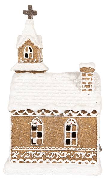Lebkuchenhaus mit LED Aalen Braun - Kunststoff - 12 x 23 x 14 cm