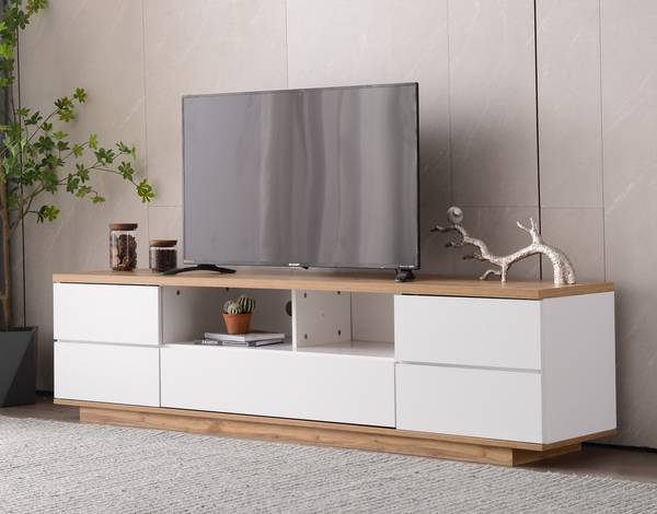 TV-laagplank LucyNatur Ⅱ beige - plaatmateriaal op houtbasis - 38 x 41 x 180 cm