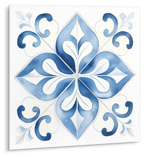 Selbstklebende Fliesen (9 St.) Aquarell Blau - Polyester PVC - 30 x 30 x 1 cm