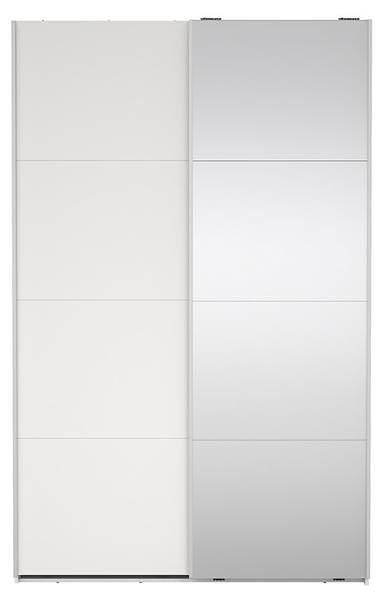 Schiebetürenschrank Bergamo (2-türig) Weiß - Holzwerkstoff - Textil - 139 x 221 x 67 cm