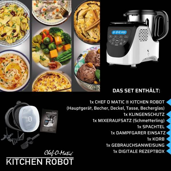 Chef O Matic Kitchen Robot Weiß - Metall - 26 x 41 x 36 cm