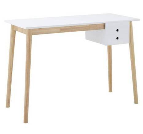 Schreibtisch MELANIE Weiß - Massivholz - 48 x 77 x 106 cm