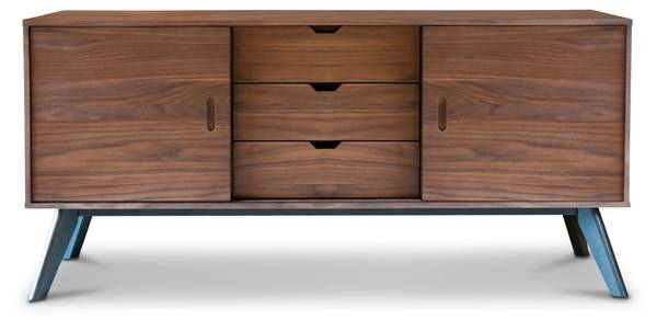 Sideboard Hinda Braun - Holz teilmassiv - 45 x 75 x 160 cm