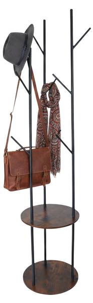 Garderobenständer 175 cm Schwarz - Braun - Eisen - 40 x 175 x 40 cm