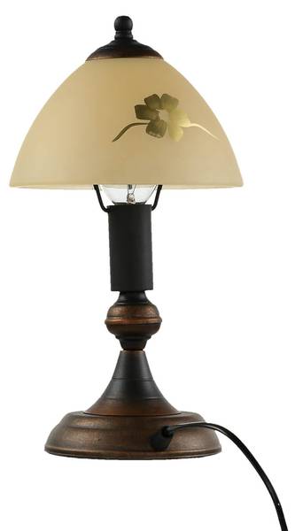 Tischleuchte HALLI Beige - Glas - Metall - 16 x 32 x 17 cm