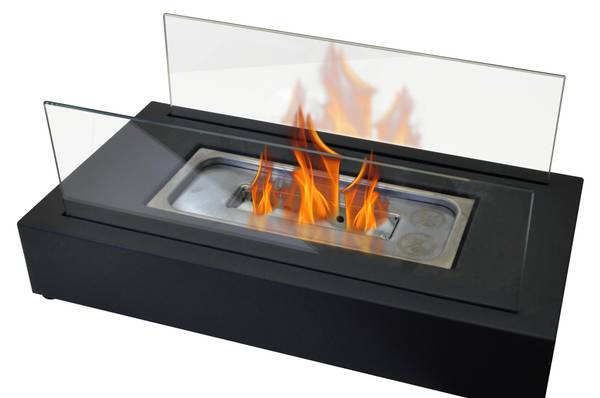 Bioethanol-Kamin ALGEIROS Schwarz - Metall - 35 x 15 x 18 cm