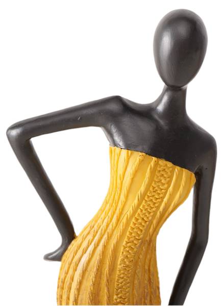 Skulptur Eleganza 2er Set Schwarz - Kunststoff - 5 x 31 x 8 cm