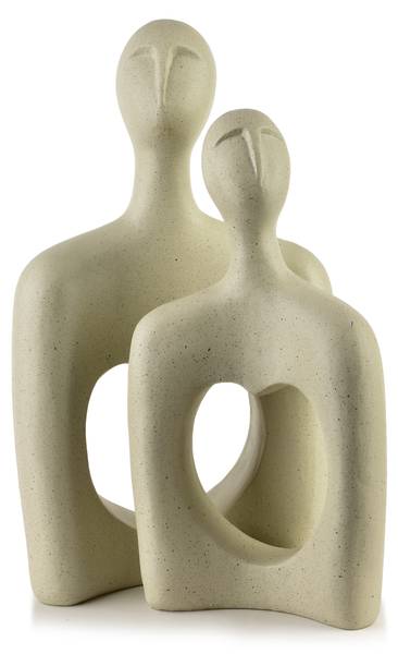 Dekofigur MANON 2er-Set Beige - Polyresin - Harz - 22 x 38 x 38 cm