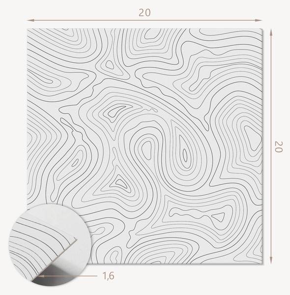 Vinylfliese WellenLinien 20er-Set 20 x 20 cm