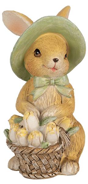 Figur Kaninchen DekoEaster-Jett Braun - Kunststoff - 6 x 11 x 8 cm