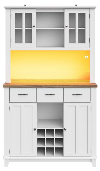 Buffetschrank GLOWGlass Ⅵ Weiß - Stahl - Klarglas - 106 x 180 x 40 cm