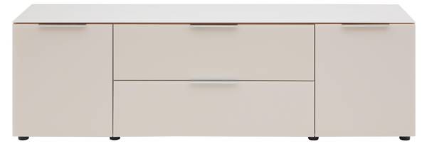 Lowboard SIENA Beige - Holzwerkstoff - Glas - 180 x 55 x 40 cm