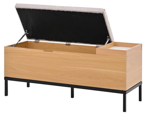 Schoenenbank NaturWoody bruin - plaatmateriaal op houtbasis - 40 x 50 x 115 cm