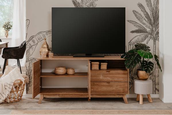 TV-Möbel BUDAPEST Braun - Holzwerkstoff - 40 x 70 x 140 cm