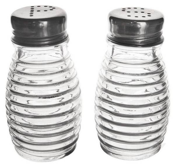 Salz- und Pfefferstreuer 2er Set Glas - Metall - 5 x 9 x 5 cm