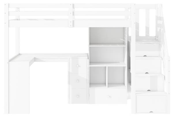 Lit mezzanine LucyWoody Ⅰ Noir - Pin - 95 x 160 x 254 cm