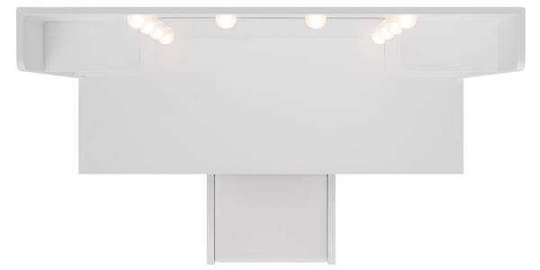 Schminktisch Malia und Hocker Melly Weiß - Holzwerkstoff - 107 x 140 x 40 cm