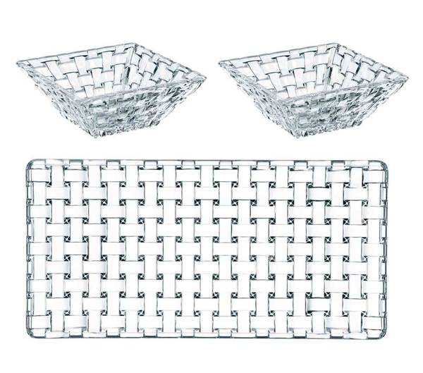 Servierplatten Bossa Nova 3er Set Glas - 2 x 2 x 2 cm