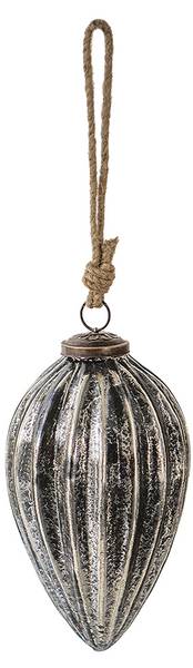 Weihnachtskugel Winter 36442 Schwarz - Glas - 9 x 17 x 9 cm