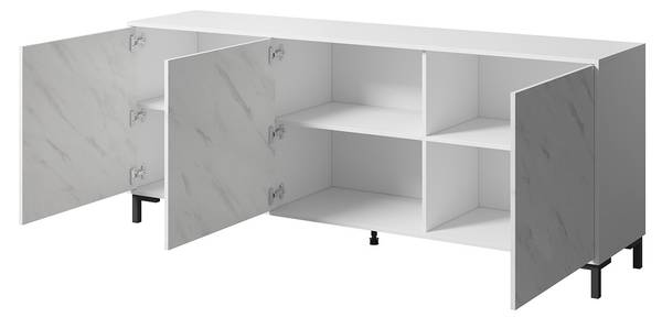 Sideboard Marmo Marmor Weiß Dekor - Weiß